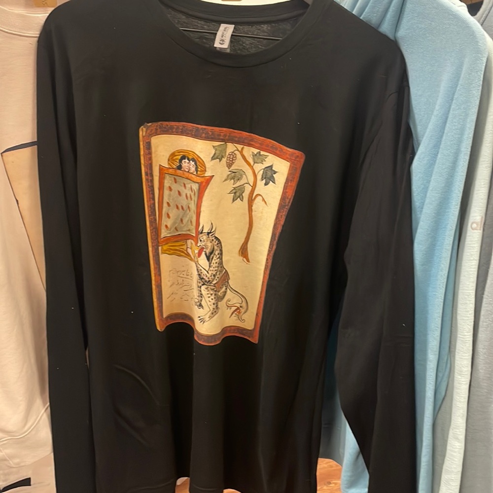 Foot licker long sleeve tee black Persian miniature print